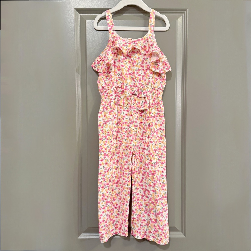 Jessica Simpson Pink and Yellow Floral Jumpsuit Size 6X